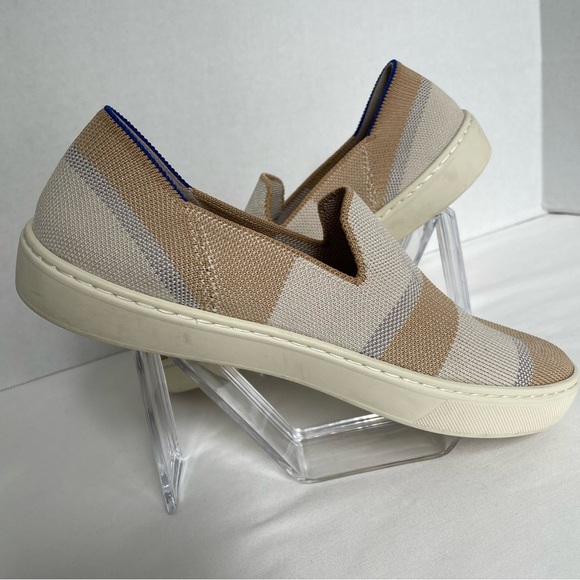 Rothy’s The Sneaker Birch Neutral Stripe Shoes Size 7.5 - Picture 7 of 13